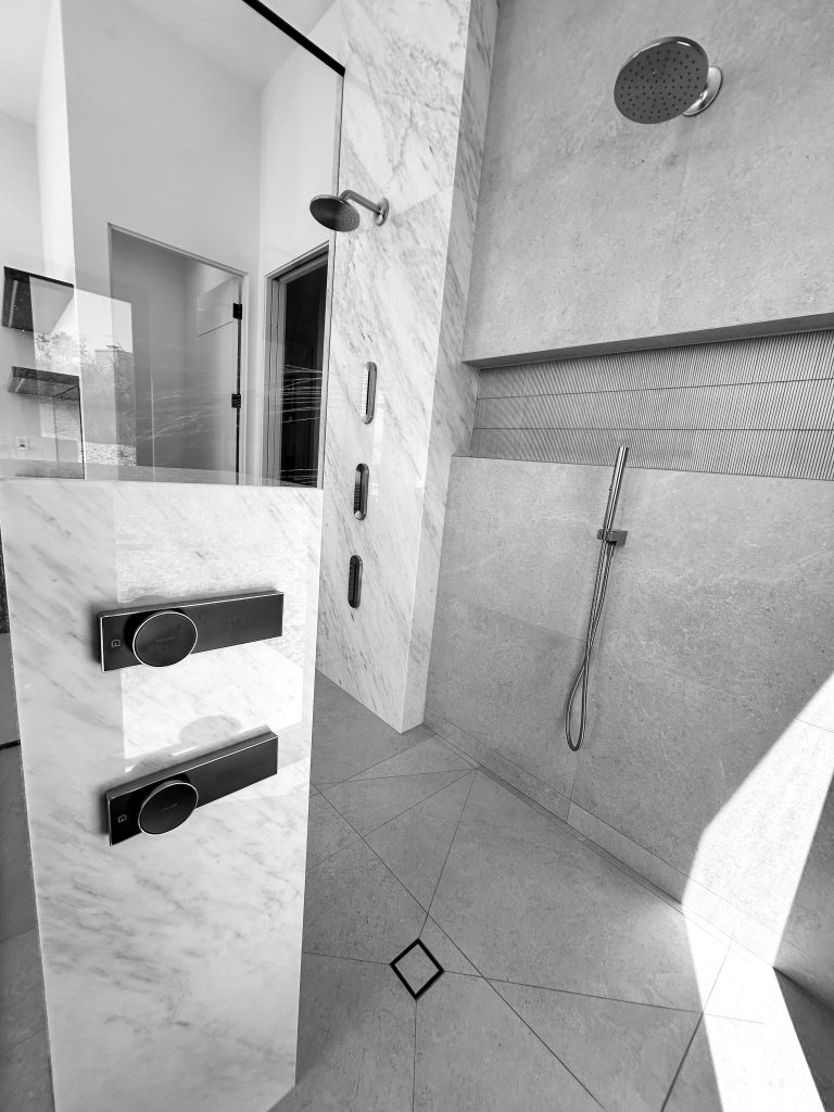 Smart plumbing technology using digital shower controls.